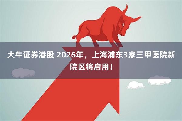 大牛证券港股 2026年，上海浦东3家三甲医院新院区将启用！