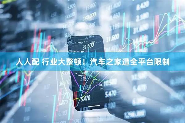 人人配 行业大整顿！汽车之家遭全平台限制